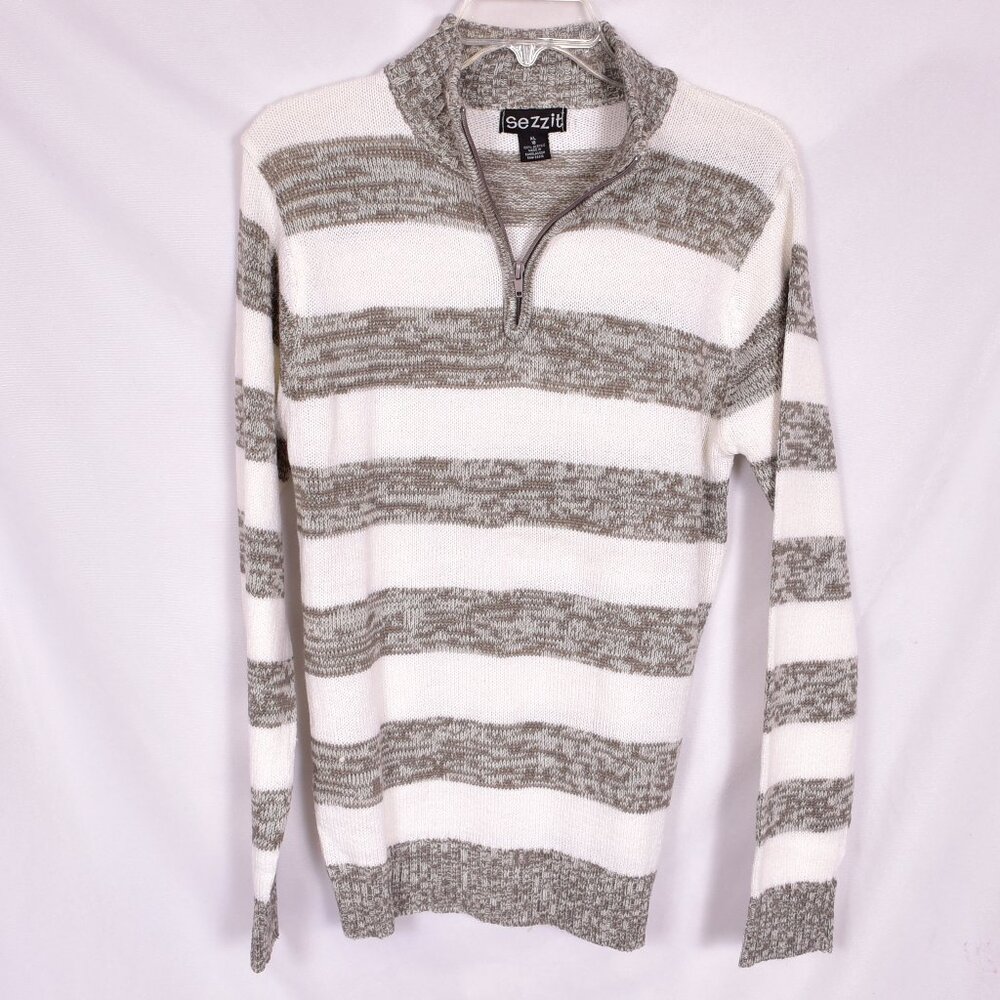 Sezzit Sweater 1/4 Zip Striped Size XL 18